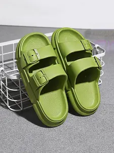 Women's Casual Plain Color Slides, Soft Comfortable Home Slippers, Non-slip Lightweight Slippers for Indoor & Outdoor Wear, Walking Shoes