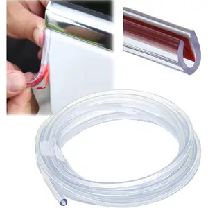 Door Edge Guards Clear, 16Ft Rubber Seal Protector U Shape Edge Trim  Door Edge Protection Fit for