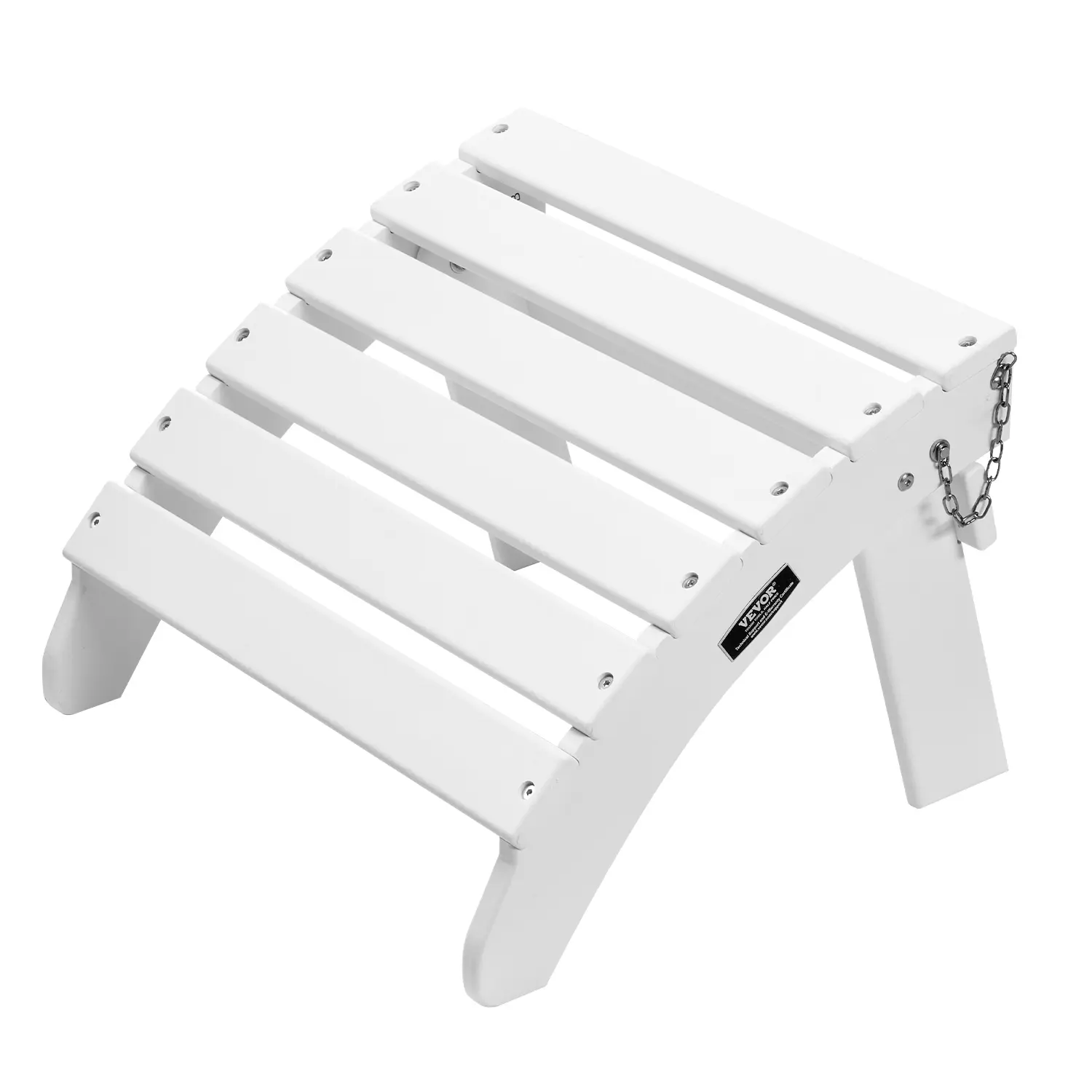 VEVOR Adirondack Ottoman,  17.7L x 19.7W x 13.8H Inch HDPE Plastic Folding Adirondack Ottoman, Weather-Resistant Foot Rest for Adirondack Chair, Widely Used for Outside Porch Pool Lawn Backyard, White
