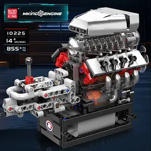 Mould King 10225 Technical Engine Toys The Motorized V8 Engine Building Block Assembly V8 Engine Brick Set Kids Christmas Gift