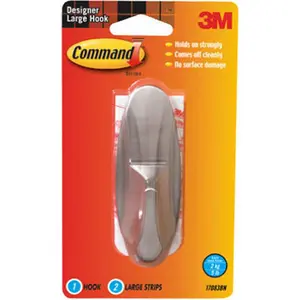 3M 17083BN Command Large- Nickel Faux Designer Hook