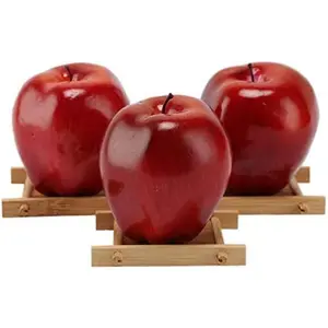 Artificial Lifelike Simulation Apples Decorative Red Fruit for Home House Kitchen Thanksgiving Christmas Party Decoration 3 Pack