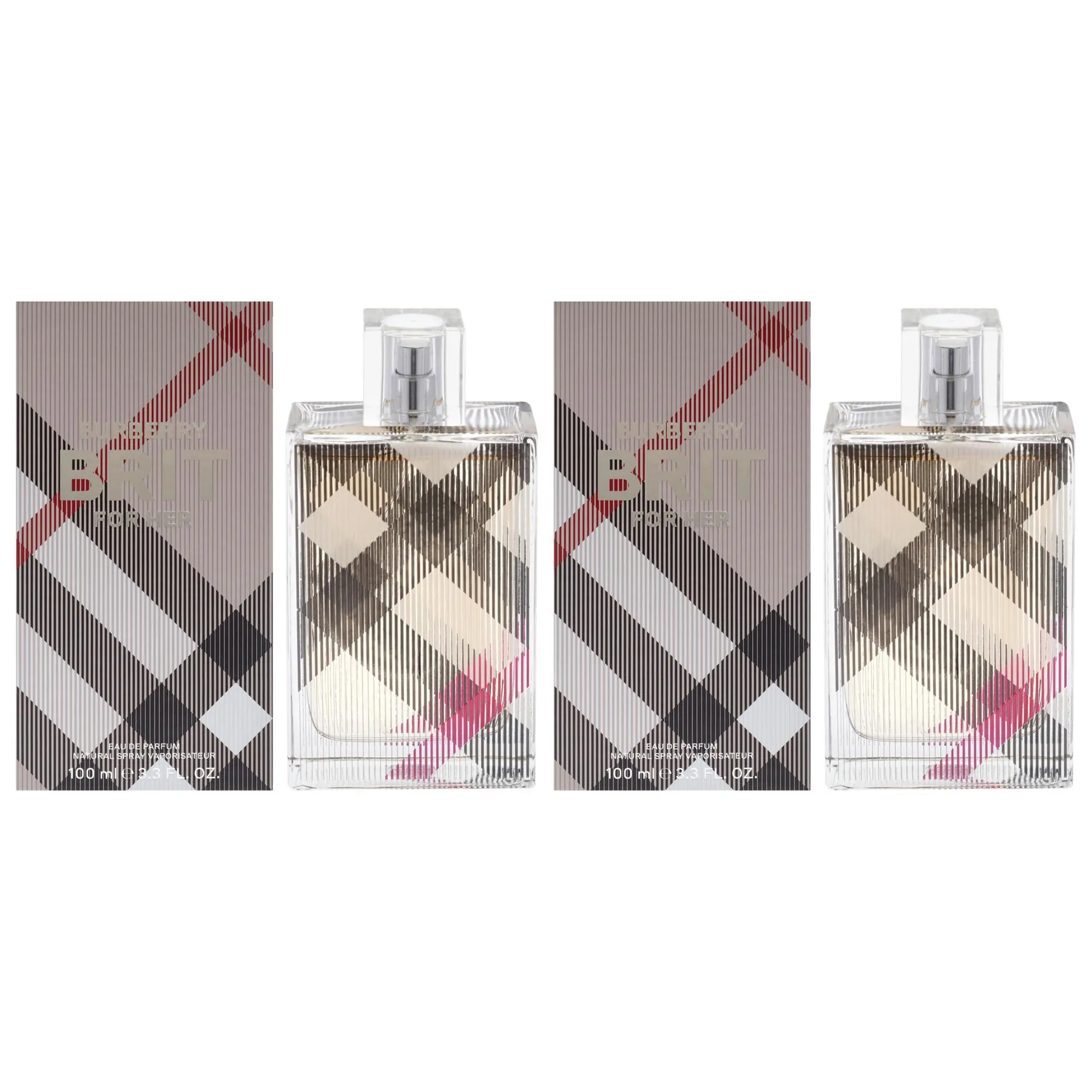 Women's Burberry Brit EDP Spray - 3.3 fl oz Iconic Check Boxed Set (Pack of 2)