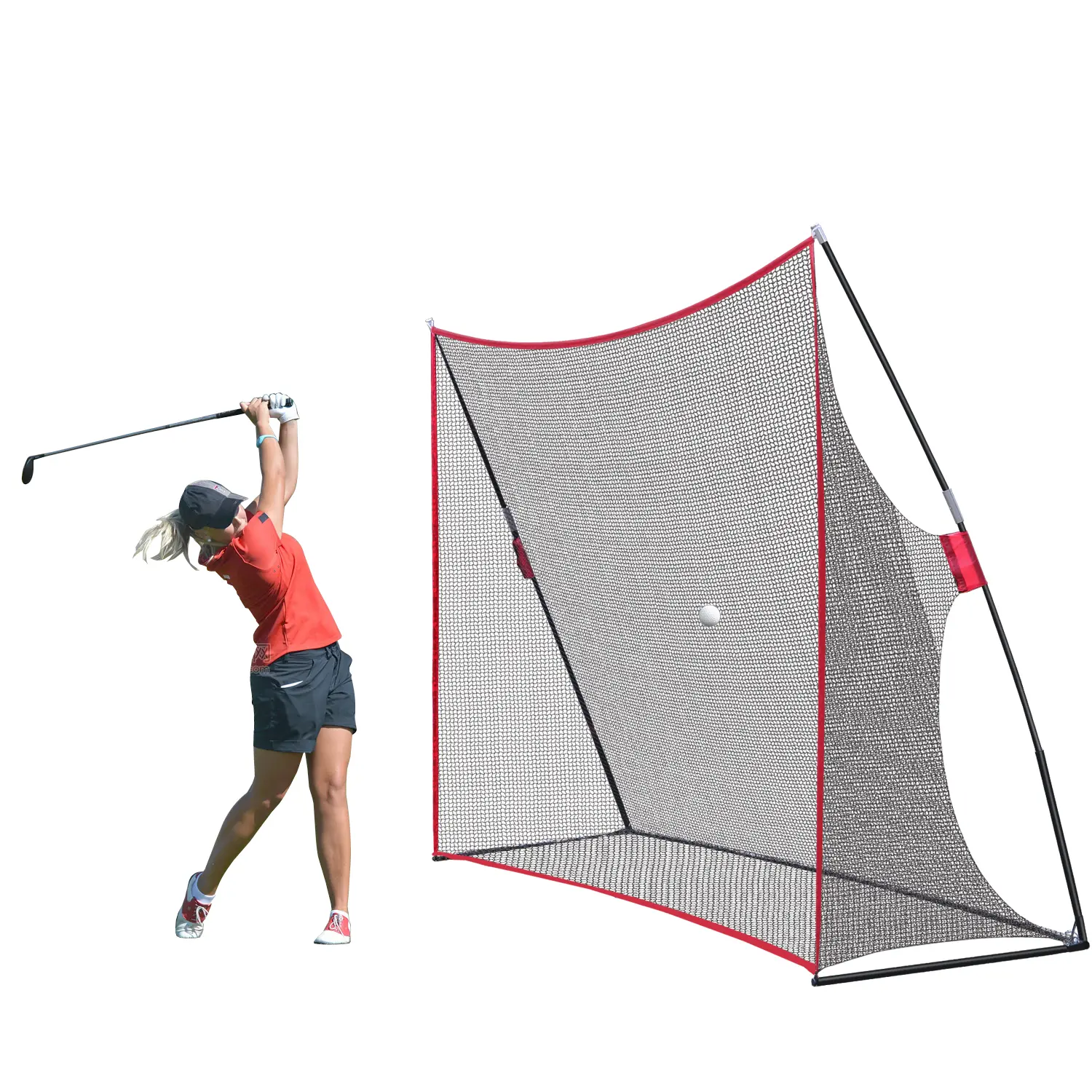 Segawe 10x7FT Portable Golf Practice Net with Carry Case, Durable 7-Ply Knotless Nylon Construction, Secure Setup for Indoor/Outdoor Backyard Swing & Accuracy Training