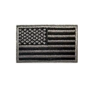 American Flag Patch with Velcro, Embroidered Tactical Patch, 8x5 Cm, Single Piece, Suitable for Uniforms and Equipment Accessories