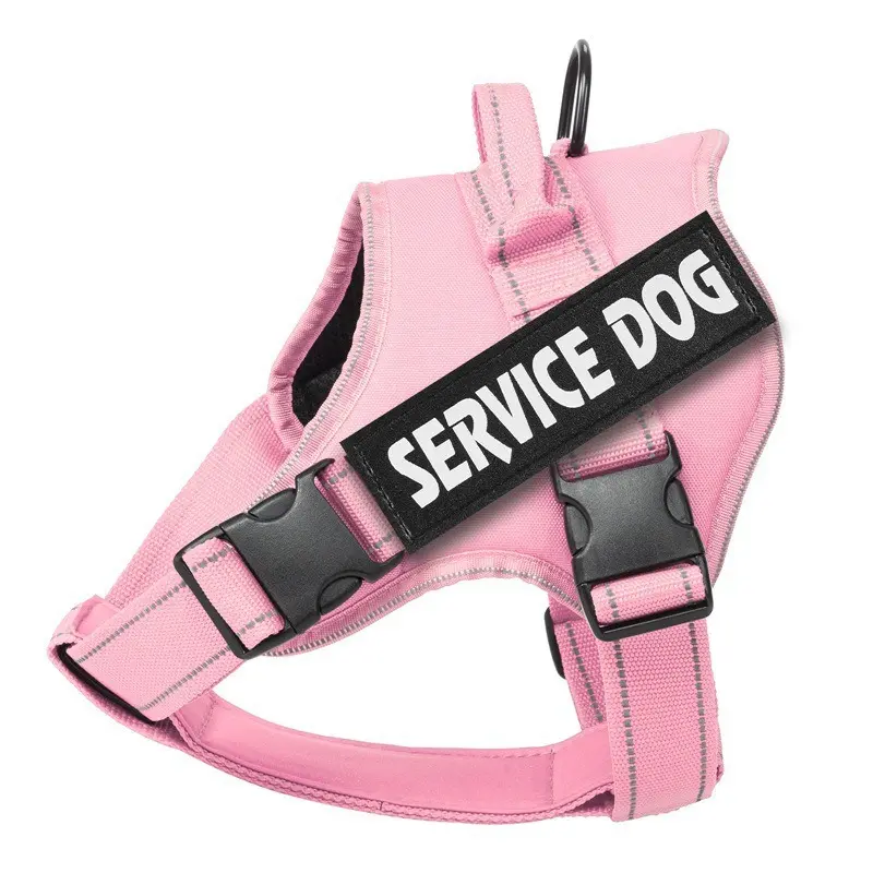 Service Dog Vest Harness, No Pull Tactical Design, High Reflective Breathable Harness and Leash Set, Durable Reflective Harness, Heavy Duty for Medium Large Working Dogs Training Patrol