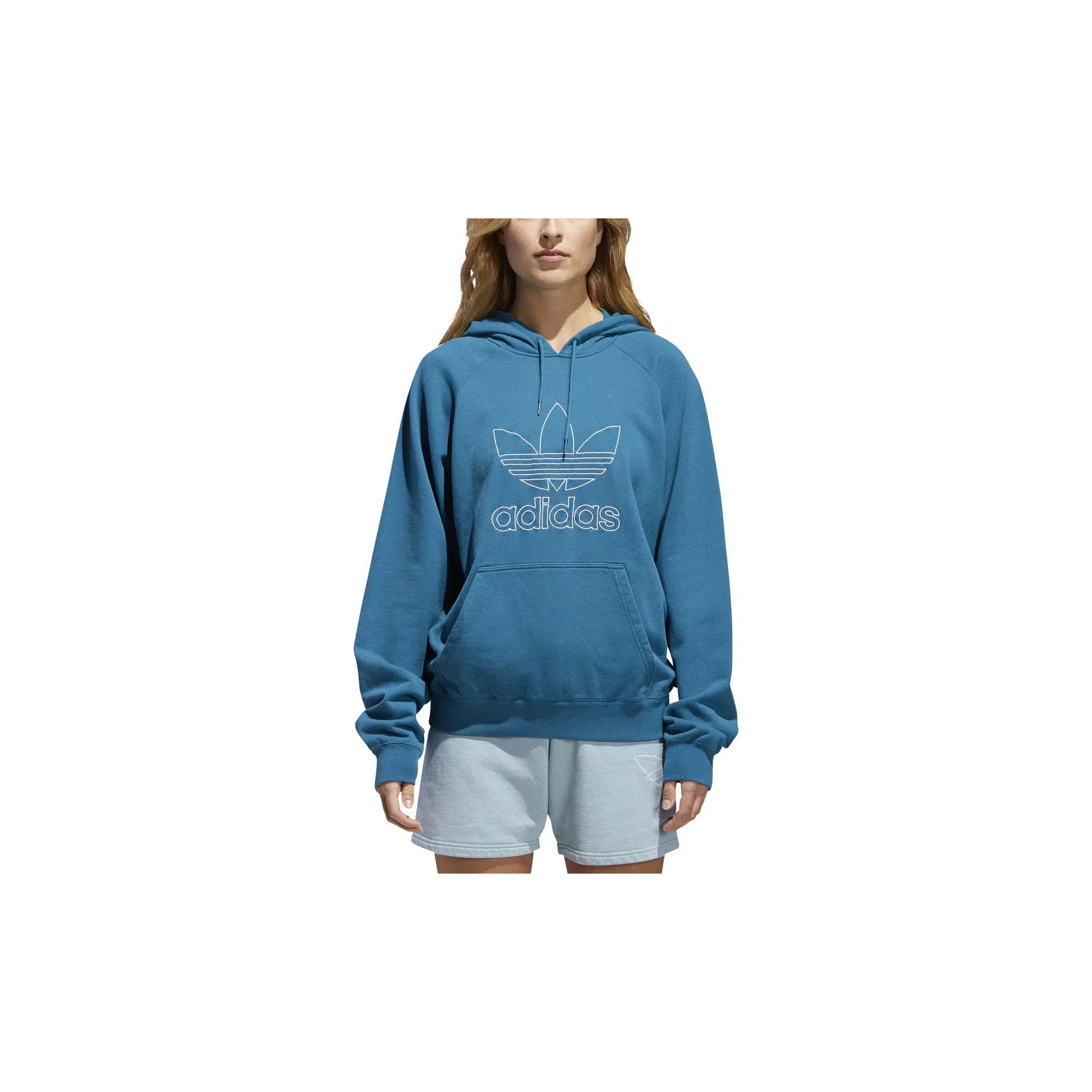 Signature Hoodie WMNS "Real Teal / White" CE4864