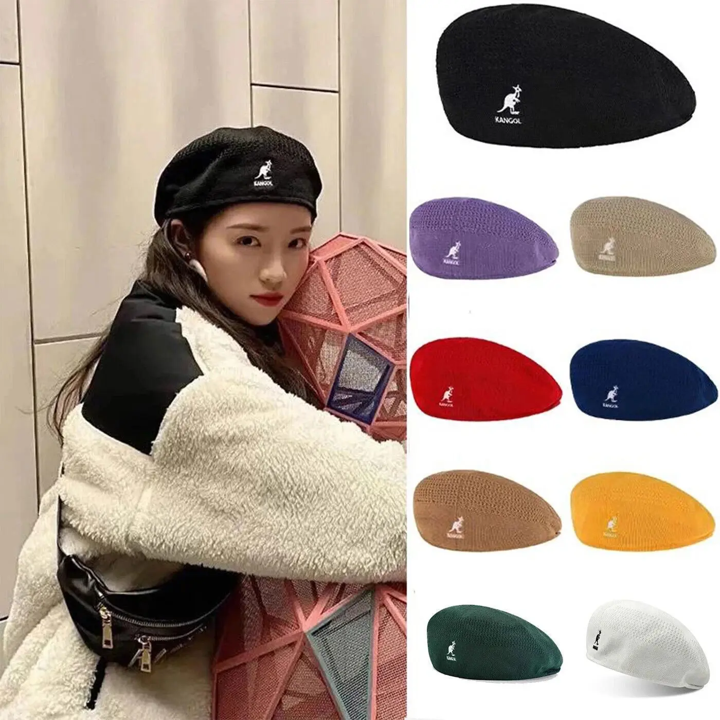 Kang Woven Fabric Beret Cap - Unisex Breathable Summer Casual Hat