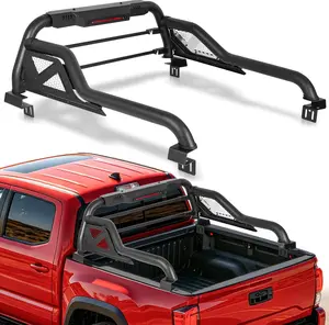 MONOKING Adjustable 52-57 Inches Carbon Steel Full Size Truck Roll Bar with Brake Light, Dual Reinforced Support Bars for Dakota, Canyon, Ranger, Colorado, Frontier, Gladiator 2007-2026 | Off-Road Enthusiasts