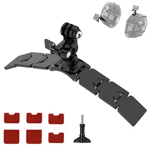 FLW418 Motorcycle Helmet Chin Mount Kits With Bracket for Gopro Hero 12 Dirt Bike Head Strap Clamp Holder Quick Release Racing Cycling Accessories for DJI 3/4 Insta360 SJCAM Action Camera