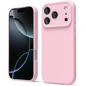 Phone Case for iPhone 17/16/15/14 Plus/13 Pro Max Case Liquid Silicone, Cute Thin Slim Grip Soft Rubber Gel for Women Men, Smooth Matte TPU Plain Solid Color Girly Simple Phone Cases with Camera Cover, for iPhone 17 Pro Max