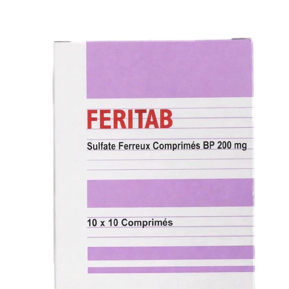 Ferritab Capsules Supplement Multivitamin Nutrients Dietary Support 200 mg Sulfate Ferreux Comprimés BP
