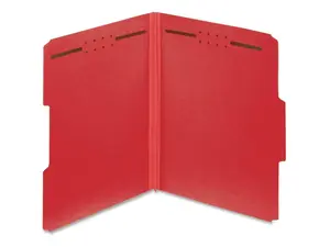 Pendaflex 15936GW Colored Pressboard Top Tab Fastener Folders - 2" Expansion - 2 Fasteners - Letter Size - Bright Red Exterior - 25/Box