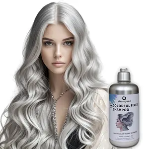 Silver-gray color-locking shampoo, specially designed for platinum hair color - Gentle formula with henna extract - Long-lasting color lock, peroxide-free - Gray tone series - hair dye Conditioner Haircare