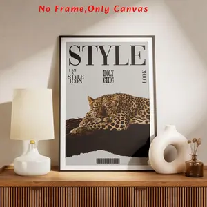 Leopard Print Unframed Painting, Fashion Wall Art, Wall Decor for Home Living Room Bedroom, Home Decor, Room Decor, No Frame, Poster, Design, Interior, Artistic, Artwork, Decoration