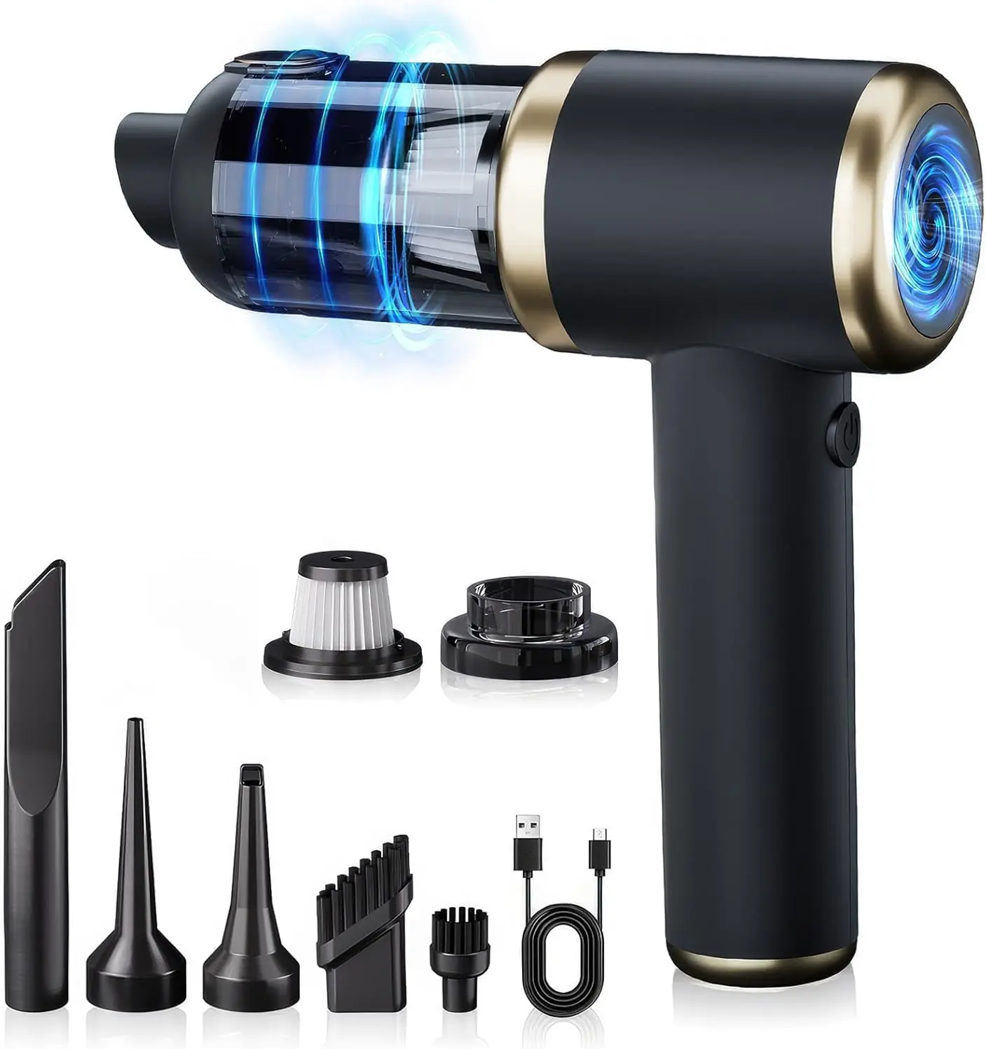 Portable Car Vacuum Cleaner - Cordless, Powerful Suction, 4-in-1 Accessories for Cars & Homes, Truck Accessories, Cars Accessories