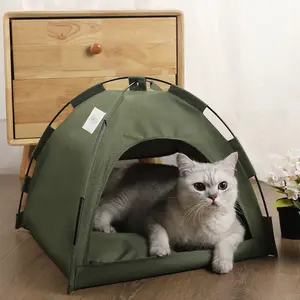 Outdoor Summer Pet Tent House Cooling Breathable Foldable Solid Color Simple Pet Cage for Dogs Cats