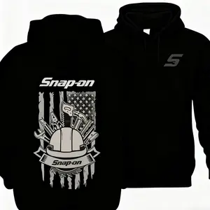 Snap-on Mechanic Tools Hoodie American Flag Workwear Graphic Sweatshirt Vintage Auto Repair Pullover Unisex Mechanic Gift Classic Fleece