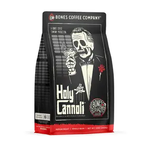 Bones Coffee Company Holy Cannoli Flavored, Cannoli Flavor, Made with Arabica Coffee Beans,  Ground and Whole Coffee (12oz)