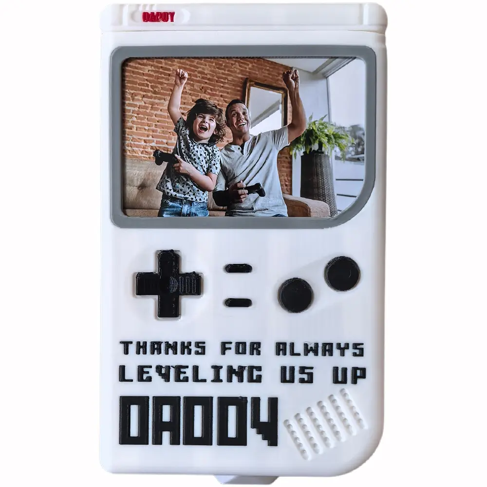 Retro Game Console Photo Frame - Unique Gamer Dad Birthday Gifts from Son, Nostalgic Gaming Room & Desk Decor, Fits 2x3" Picture