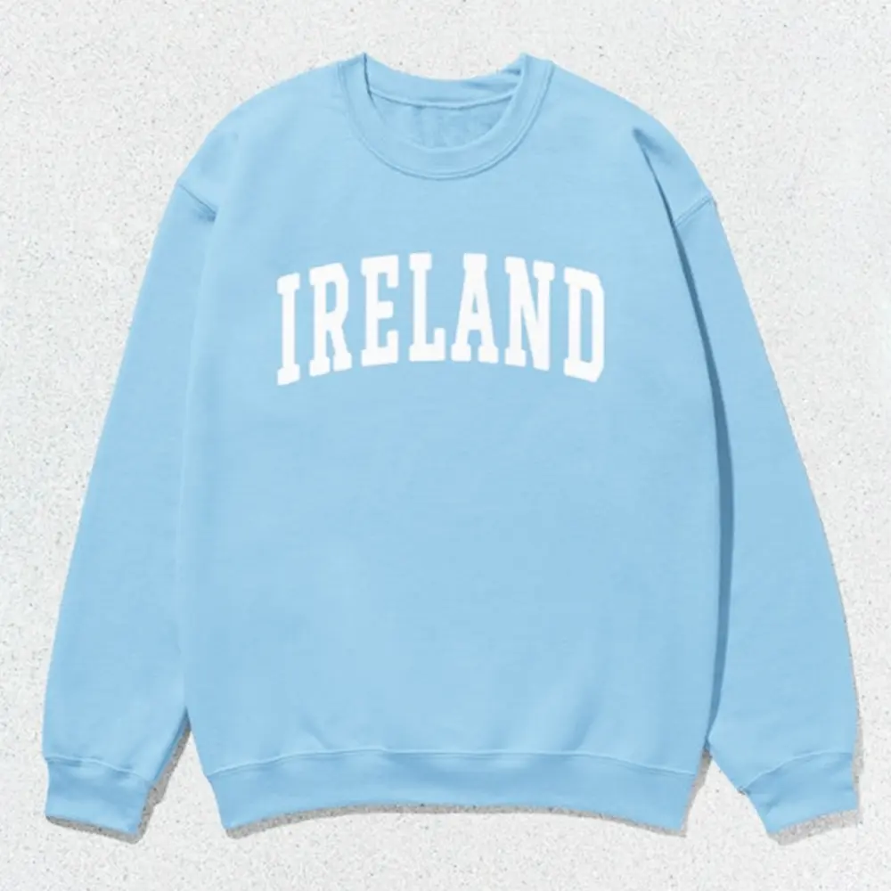 Ireland Sweatshirt – Unisex Collegiate Crewneck, Irish Travel Pullover, Coastal Vacation Sweater