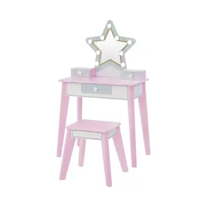 Teamson Kids Little Princess Star Vanity with LED Mirror