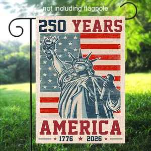 250 Years America Garden Flag, Patriotic Statue of Liberty Yard Flag, 1776-2026 Vintage Outdoor Decor