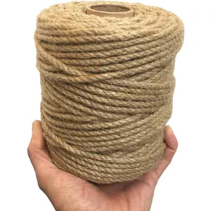 5mm Jute Twine, 328  Braided Jute Rope, Heavy Duty and Thick Twine Rope for DIY Artwork, Bundling, Home Decor, Gardening Applications