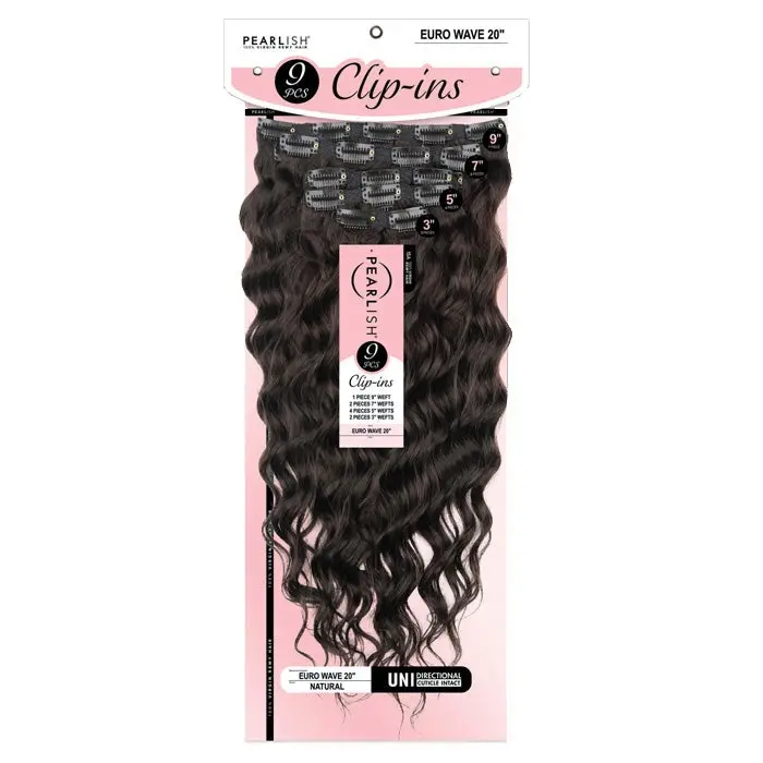 Sensationnel Pearlish 15A 100% Virgin Remy Hair 9 Pcs Clip-Ins Weave - EURO WAVE 20"