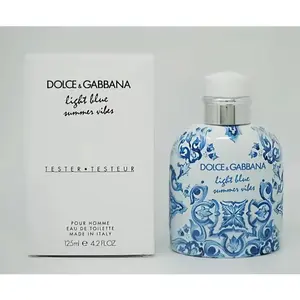 Dolce & Gabbana Light Blue Summer Vibes (Tester) for Men 4.2oz Eau de Toilette Woody Aromatic Fragrance
