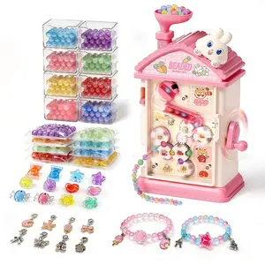 Bracelet Making Kit for Girls 6-12, Jewelry Making Kit with 800 Beads, DIY Bracelet Maker Machine, Built-in Storage & Bead Recycler, Kids Crafts Toy No Batteries Required (Pink)