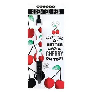Sniffy Cherry Scented Pen Carded Set of 6 - Everything is Better with a Cherry on Top Design