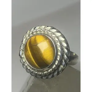 Poison ring size 4.75 tiger eye pinky southwest  sterling silver girls women