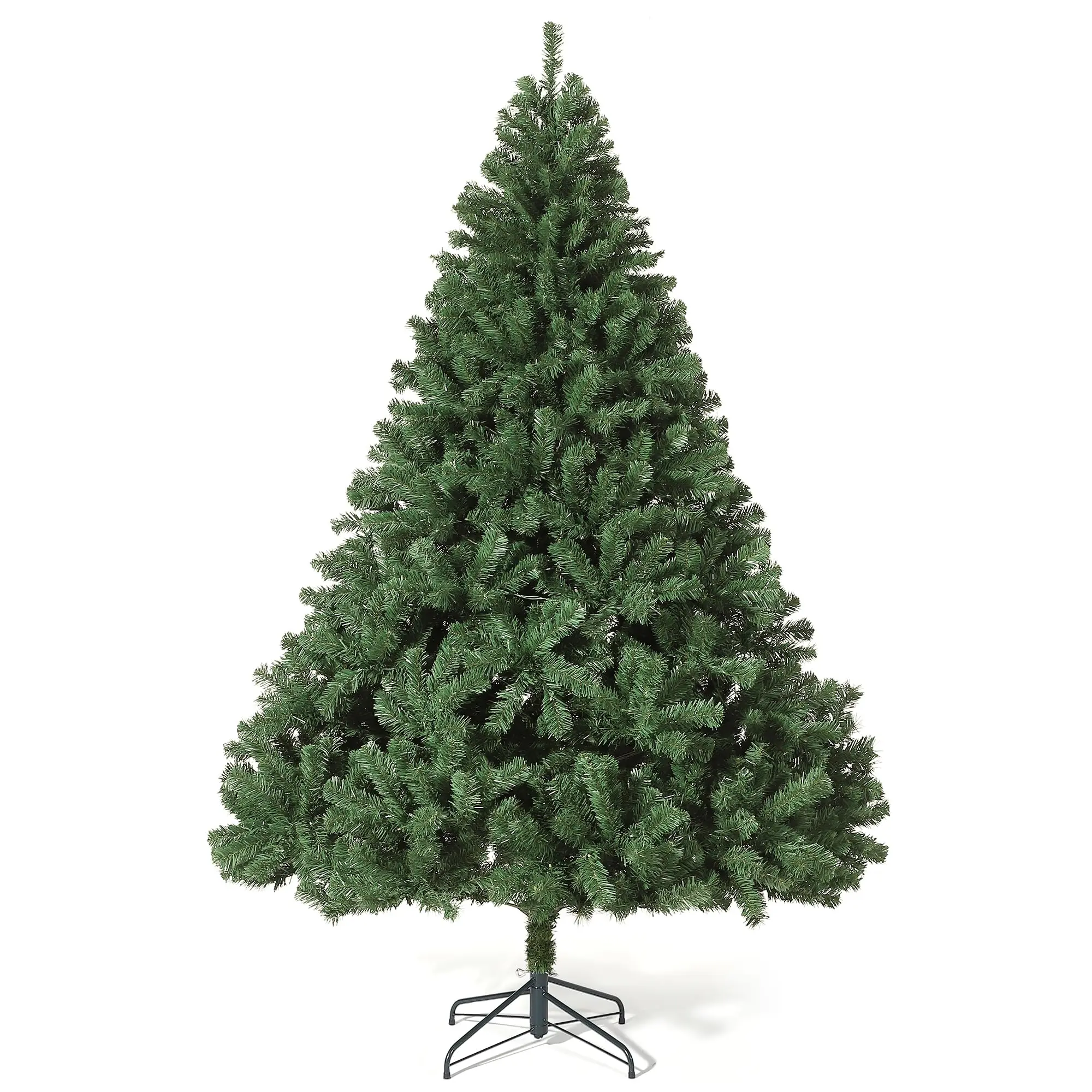 7.5Ft Artificial Christmas Tree, Realistic Premium Spruce Hinged Christmas Tree, Holiday Christmas Tree with Metal Hinges and Collapsible Base for Home Parties and Office Decorations Ornaments Garage Rubber Traditional