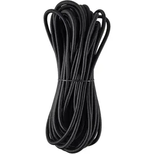 Bungee Shock Cord, 1/4" Diameter 50ft Length Elastic Rope String for Kayak, Black Color,Real Rubber and UV Resistant