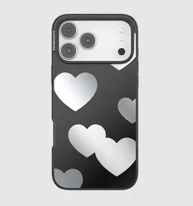 MagSafe Compatible Protective Case for iPhone 17 Pro Max - Hearts Print Reflection Design, Works with MagSafe Accessories, Handheld Device Protection