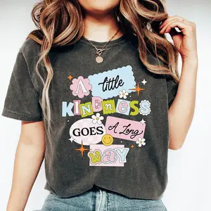 Choose Kindness Comfort Colors Shirt Retro Teacher Shirt Positive Affirmation tee Mom Kindness Shirt graphic Tee Y2K A little Kindness Long