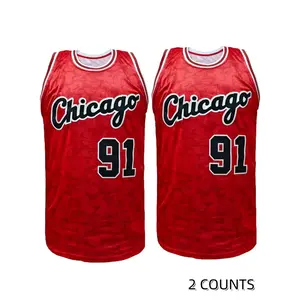 Chicago men's basketball uniform, breathable sleeveless basketball sportswear, men's basketball training and competition sportswear, retro basketball uniformRAIMENTRY