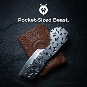 KRACESS Mini Utility Knives with Leather Sheath PortablePackage Opener and Box Cutter— tool perfect for everyday carry (EDC) and outdoor camping