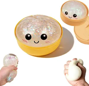 Size3.15*1.97in.2026 New Glitter DumplingSquishy with Steamer Box, Soft SensoryFidget Steamed Bun Squeeze Tool for AdultStress & Anxiety Relief,3.15 inches inDiameter Cute Office Desk Decor andRelaxing Accessory