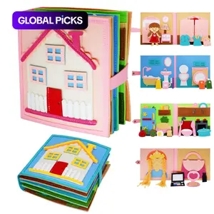 Felt Cloth Book, 1 Count Soft Activity Busy Book, Sensory Travel Toy with Early Learning Activities, Interactive Pretend Play Board Book, Birthday Gift for Kids #GLOBAL PICKS