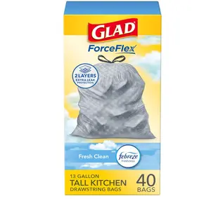 40 Count Tall Kitchen Trash Bags 13 Gallon Gain Fresh Clean