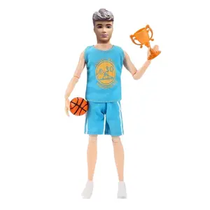 New 12 Inch Male Doll Doctor Captain Football Player Figure Model Mini Soccer Trophy Photography Prop Children Birthday New Year Gift Hobby Collection