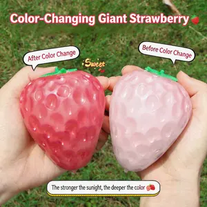 2PCS Color Changing Strawberry Squishy  Stress Relief Fidget Toy   Fruity Fidget Toy for Stress Relief & Sensory Play for Kids & Adults | Super Satisfying Squeeze