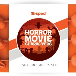 Shaped Horror Movie Characters Silicone Baking Mold Set with 6 Spooky Designs Flexible Food-Grade Non-Toxic BPA-Free Bakeware for Kitchen Halloween