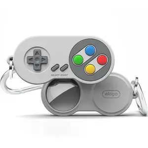 elago W5 Gaming Console Case for Apple AirTag - Retro Game Controller Design, Durable Silicone Protective Cover Accessory [3 Colors]