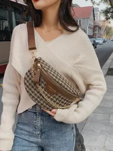 Fashion Versatile Chain Decorated Chest Bag, Women's Portable Waist Pack, Casual Bum Bag, Stylish and Practical, Perfect for Daily Use, Bumbag