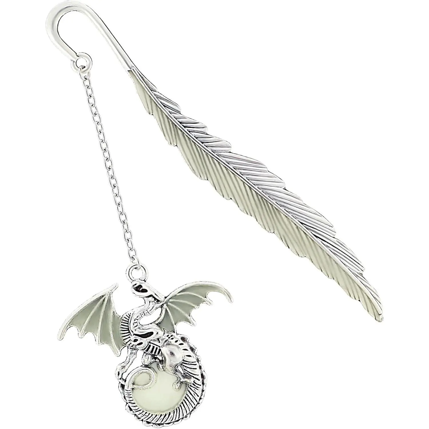 Dragon Bookmark, Glowing Effect Fantasy Theme High-Quality Metal Office Stationery with Retro Look, Gifts for Women & Men