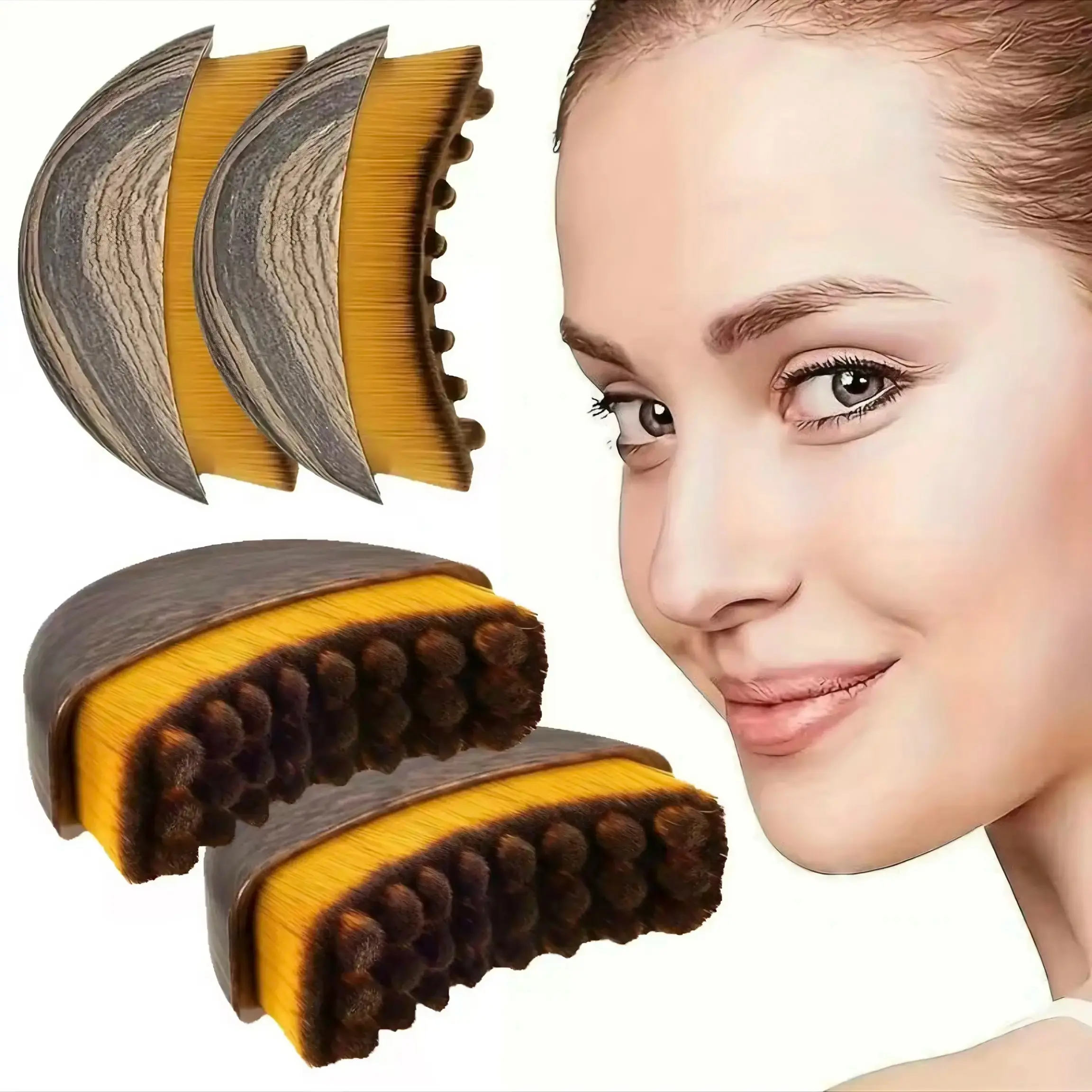 Facial Contour Brush for Jawline Sculpting and Lymphatic Support, Soft Bristle Dry Brushing Tool, Gentle Massage Facial Tools for Adults, Spa Beauty Equipment, Gentle Touch, Manual Tool