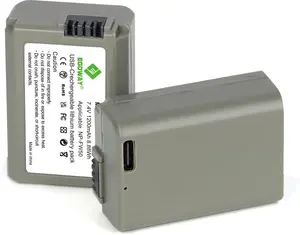 EGOWAY NP-FW50 Battery Replacement USB-C 2-in-1 Compatible with Sony ZV-E10, Alpha A6000, A6300, A6400, A6500, A5000, A5100, A7, A7II, A7R, A7RII, A7S, A7SII, RX10, RX10 II III IV Cameras (FW50)